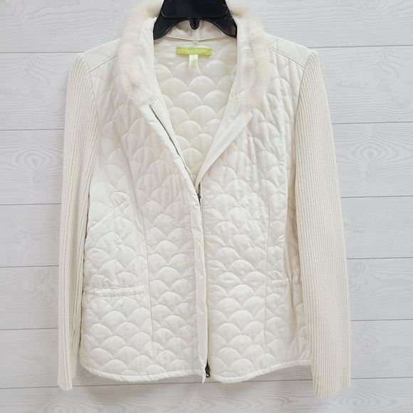 Sigrid Olsen Jackets & Blazers - Sigrid Olson Rabbit Fur Trim Jacket